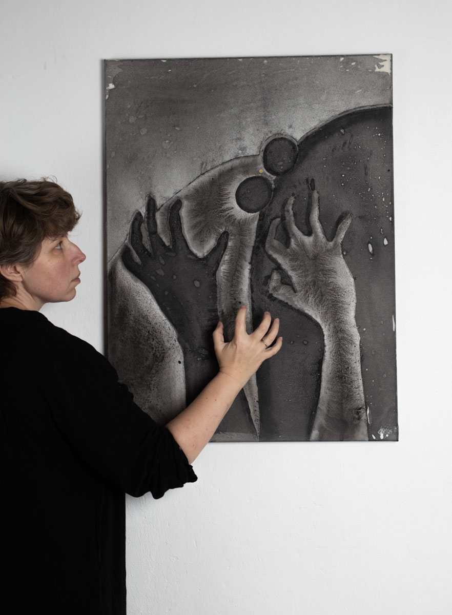 Obraz z cyklu Seeds, Barbara Krupa, trauma i cielesność w sztuce. Dolny Śląsk - Izery- Łużyce- Lubań - Bolesławiec