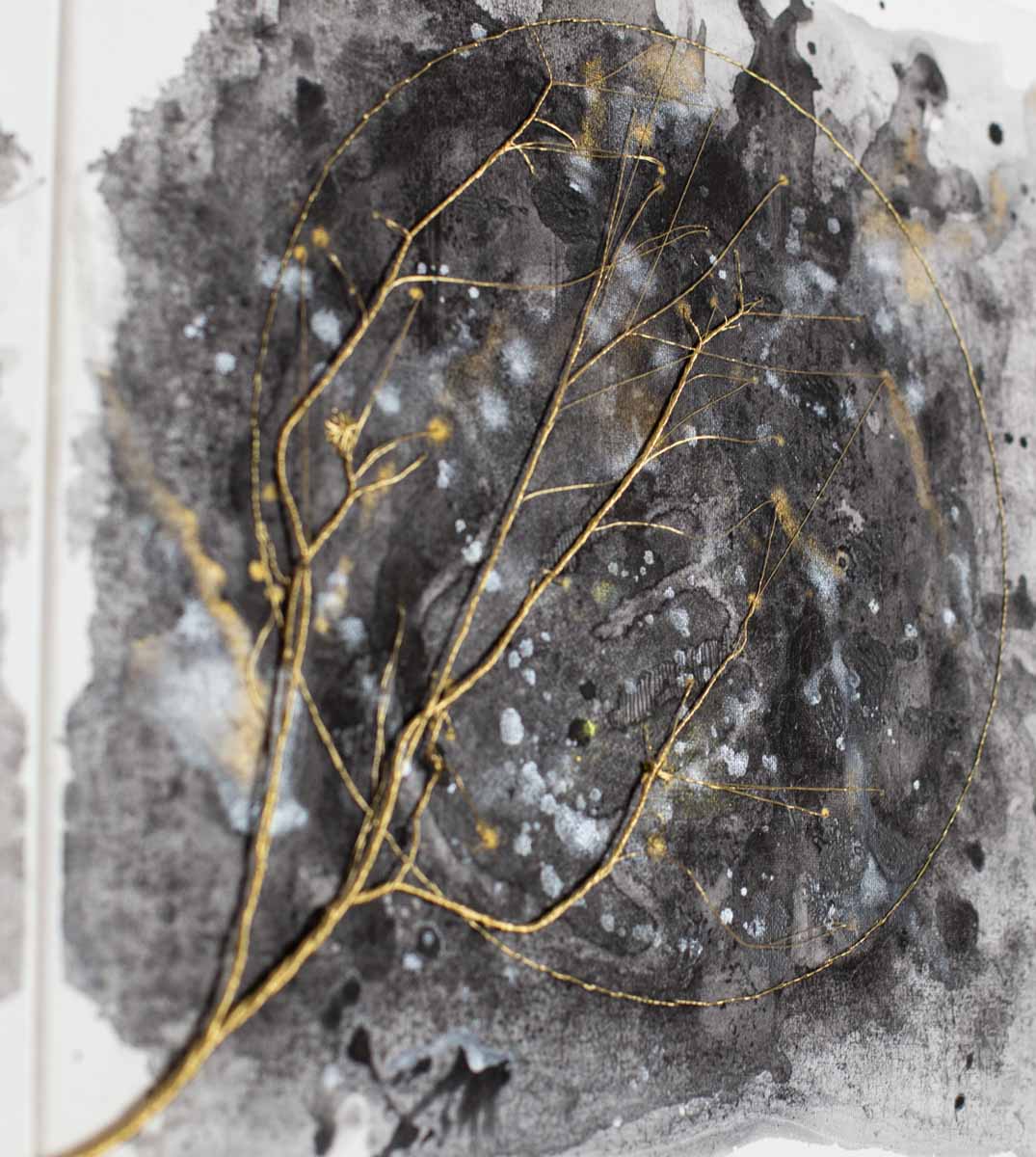 detal obrazu · cykl Seeds · materia i popiół · Barbara Krupa